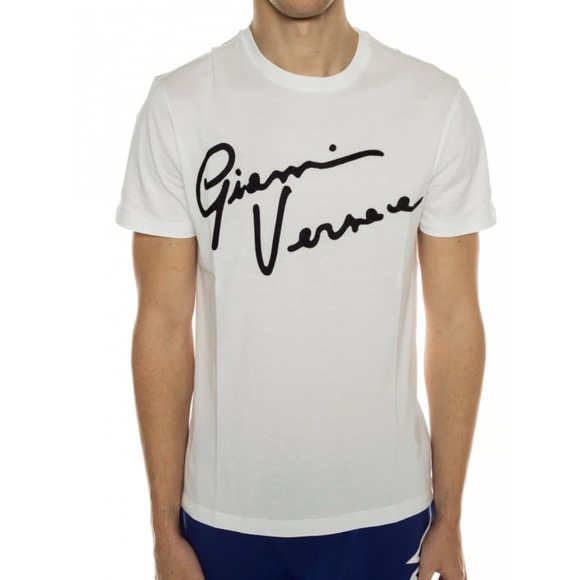 ๐๐ค NWT! Versace Dark Blue Tee with White Logo - Picture 8 of 10